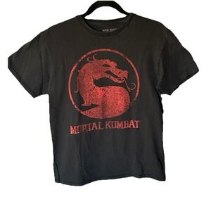 Mortal Kombat Klassic Logo Officially Licensed Adult T-Shirt Size S Black Red